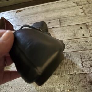 Black Leather empress flats